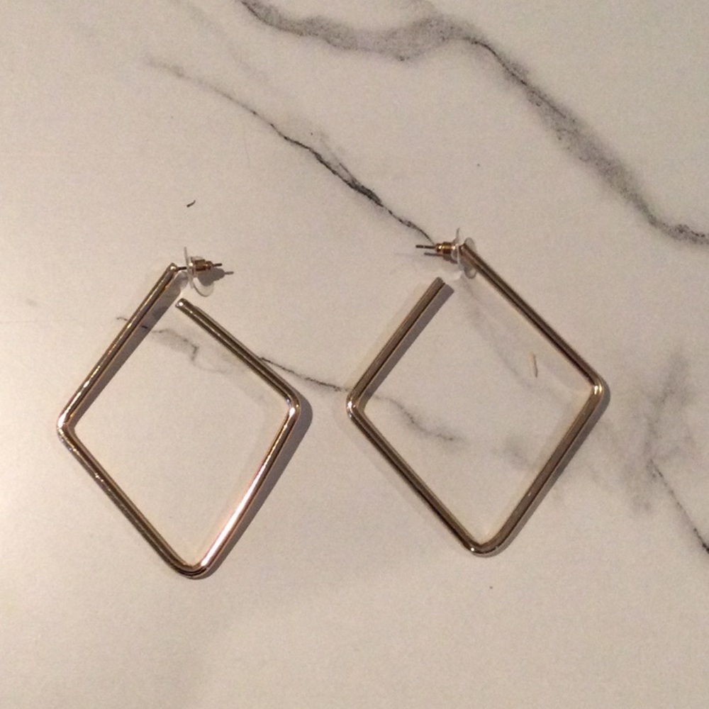 Elegant Gold vintage Square Hoop Earrings